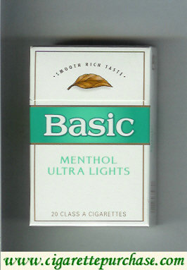 /Basic Menthol Ultra Lights cigarettes Smooth Rich Taste hard box